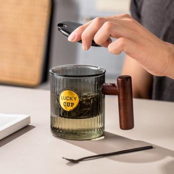 茶水分離辦公室水杯家用馬克杯帶蓋咖啡杯耐熱玻璃杯子泡茶杯網紅