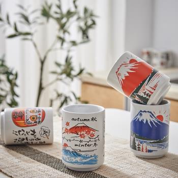 日本進口泡茶杯陶瓷日式單杯水杯家用辦公室馬克杯湯吞杯壽司杯