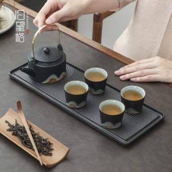 日式枯山水干泡盤家用功夫茶具套裝禪意陶瓷茶臺茶杯簡約提梁壺