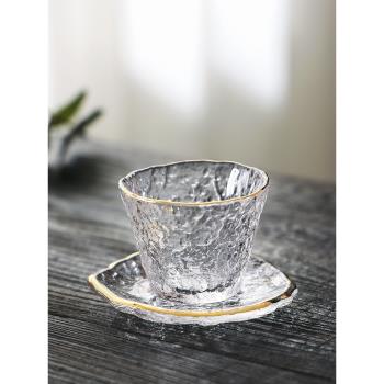 描金冰露杯玻璃小茶杯酒杯小盞品茗杯日式耐熱專用主人杯功夫茶具