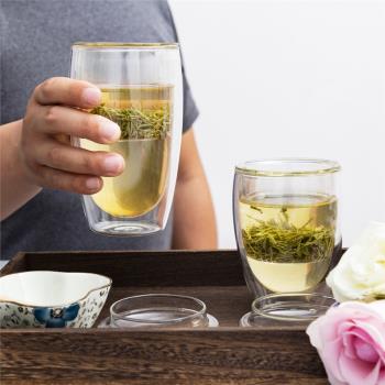 創意茶水分離辦公室玻璃泡茶杯家用雙層水杯過濾花茶杯子帶蓋水杯