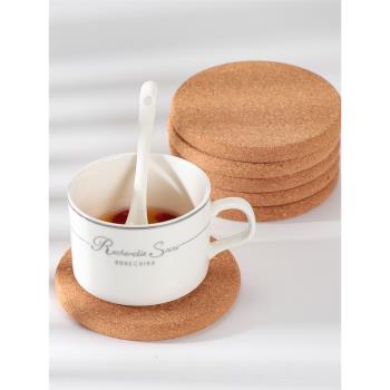 日式軟木杯墊水杯防滑杯子墊子玻璃杯防燙隔熱墊圓形小茶杯墊杯託