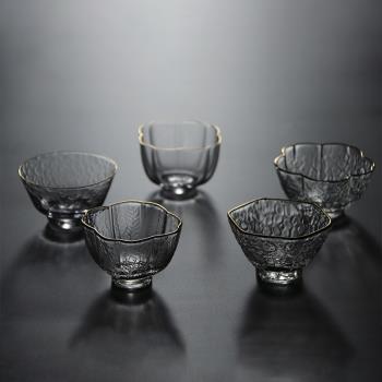 錘紋金邊水晶日式透明男女玻璃杯