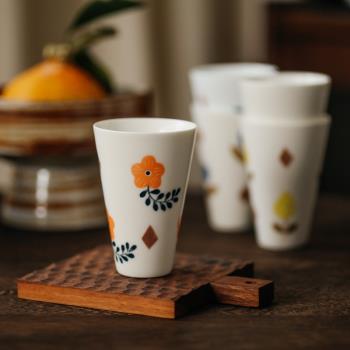 景德鎮圖案人物田園風復古咖啡杯