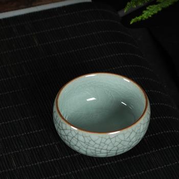 青瓷品茗杯龍泉哥窯冰裂紋陶瓷主人杯單杯功夫茶杯小茶碗家用茶具