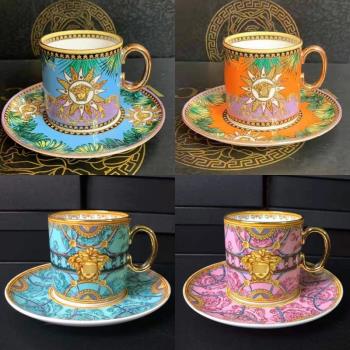 歐式咖啡杯碟英式陶瓷咖啡杯套裝家用簡約下午茶花茶茶杯