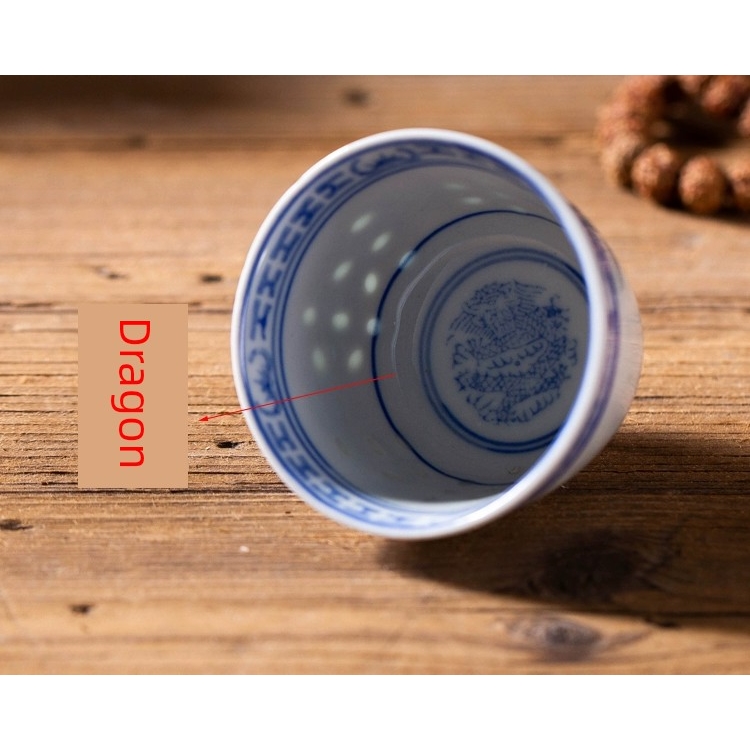 80年代日本回流款景德鎮陶瓷功夫茶具茶杯青花玲瓏杯三缸盅品茗杯|茶杯
