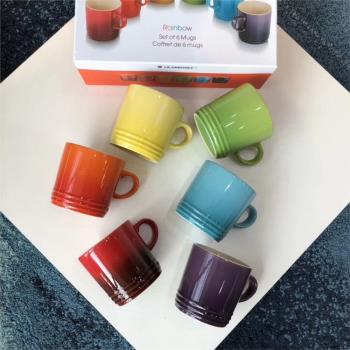 法國酷彩LE冰淇淋馬克杯彩虹色咖啡紅茶杯套裝高端餐具用品花茶