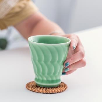 龍泉青瓷陶瓷會客杯子家用清新日式茶杯個性馬克杯功夫茶具主人杯