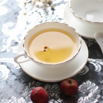 白色描金骨瓷英式下午茶杯碟套裝 歐式優雅寬口家用花茶杯咖啡杯