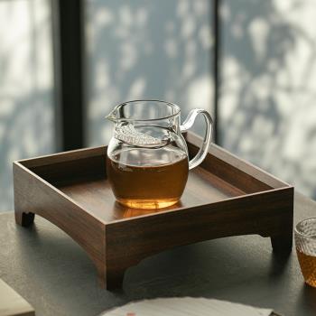 玻璃公道杯茶漏一體大容量泡茶器帶茶濾網月牙過濾綠茶杯專用茶具