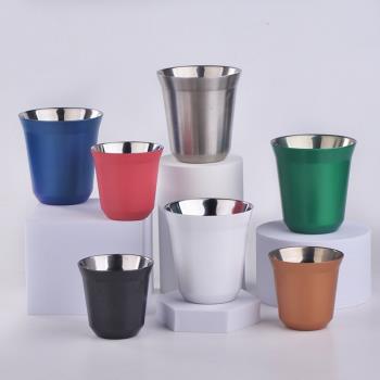 304不銹鋼咖啡杯雙層隔熱杯隨身便攜茶杯牛奶杯啤酒杯辦公室水杯