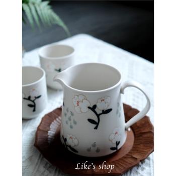 景德鎮手作陶瓷精致公道杯茶杯套裝家用日式茶杯陶瓷分享壺公道杯