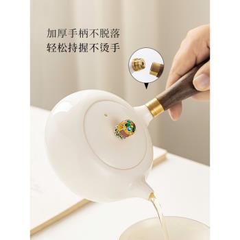 茶具套裝家用景德鎮陶瓷茶杯壺蓋碗禮盒裝北歐風格白瓷功夫羊脂玉