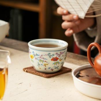 景德鎮琺瑯彩手工主人杯個人專用單杯家用陶瓷缸杯品茗杯茶杯高階