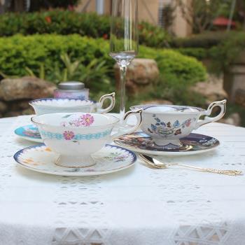 英式田園風下午茶骨瓷茶杯紅茶杯創意可愛家用裝飾咖啡杯碟禮品