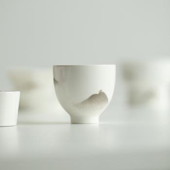 觀山圓意杯陶瓷茶杯家用品茗杯喝茶泡茶杯德化白瓷功夫茶具