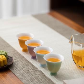 陶瓷茶杯家用簡約功夫茶具小杯子單個泡茶杯主人杯品茗杯茶碗茶盞