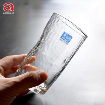 日本進口錘目紋玻璃杯子石塚硝子創意水杯印花茶杯飲料杯牛奶杯