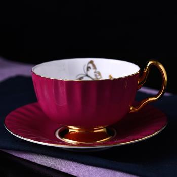 46%骨粉骨瓷英式紅茶杯帶勺小奢華下午茶杯可愛陶瓷杯碟情侶套裝