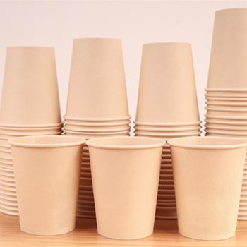 100只竹纖維本色紙杯一次性杯子家用紙杯加厚商用辦公室水杯茶杯