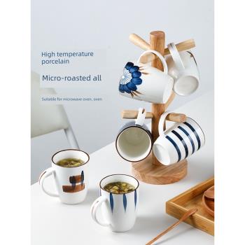 馬克杯陶瓷咖啡杯帶勺子手工杯子日式復古風創意茶杯水杯家用套裝