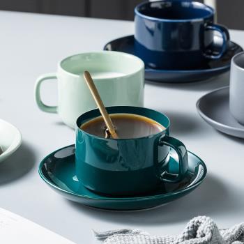 北歐風創意咖啡杯套裝ins網紅杯加碟家用陶瓷杯子輕奢下午茶杯碟