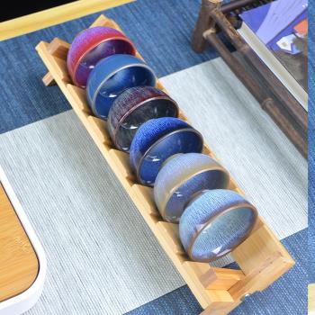 窯變天目釉茶杯套裝陶瓷家用單只主人杯創意品茗杯小號茶碗個人杯