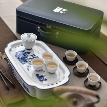 陶瓷茶具套裝羊脂玉白瓷功夫茶具客廳家用辦公室會客中式高檔茶杯