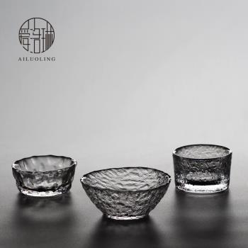 愛洛琳 功夫茶具日式錘紋玻璃品茗杯 創意手工小茶杯主人杯水杯