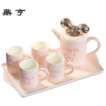 鼎亨歐式家用茶具套裝 陶瓷整套茶杯 創意咖啡套具水具水杯套裝冷