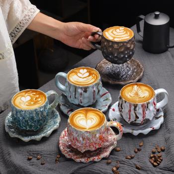 復古手工粗陶咖啡杯日式窯變馬克杯水杯男女茶杯陶瓷創意情侶杯子