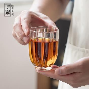 日式手工玻璃杯耐高溫大容量喝茶杯家用個人專用主人杯水杯綠茶杯