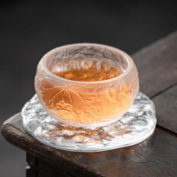 琉璃主人杯個人專用功夫茶杯家用玻璃品茗杯耐高溫加厚高檔小茶杯