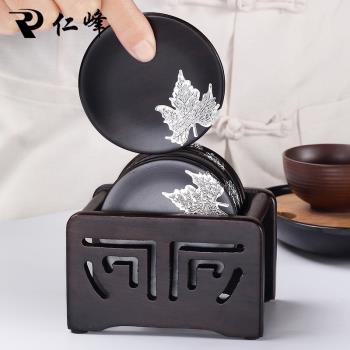 茶具配件用品小壺承茶臺功夫茶杯墊片託茶道黑檀木花梨木復古茶承
