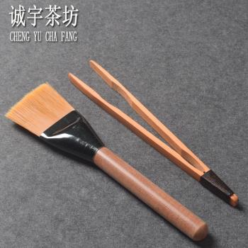 茶盤刷子 茶夾 茶杯 木質鑷子 泡茶工具 功夫茶具配件 六君子茶道