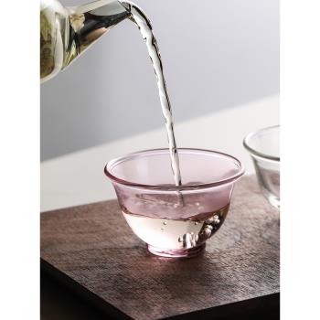 藍蓮花家居創意簡約耐熱高硼硅玻璃功夫小茶杯套裝家用單杯茶具