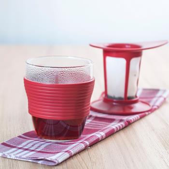 日本HARIO耐熱玻璃杯帶濾網咖啡杯獨享杯防燙隔渣泡茶杯茶具HDT-M