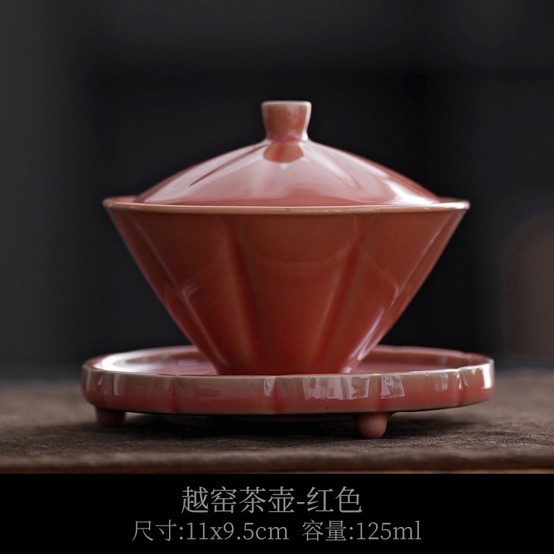 越窯青瓷蓋碗茶杯單個特色綠茶碗復古功夫茶具碗色釉三才茶杯蓋杯|蓋碗