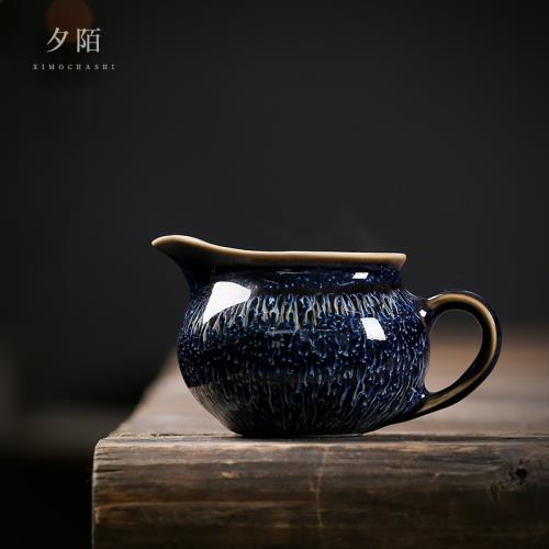 景德鎮陶瓷建盞公道杯茶濾套裝單個茶海家用曜變天目釉分茶器茶杯
