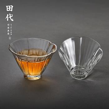 玻璃芙蓉品茶杯 手工玻璃耐熱茶盞功夫茶小杯子品茗杯