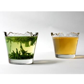 GeekCook山水妖嬈裂口玻璃杯創意簡約白酒杯不規則小酒杯水杯茶杯