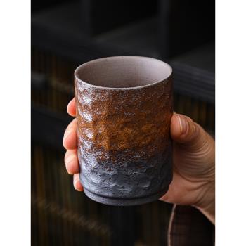 粗陶主人杯單杯大號日式復古陶瓷個人專用茶杯水杯功夫茶具品茗杯