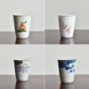 景德鎮手繪簡約家用日式小茶杯