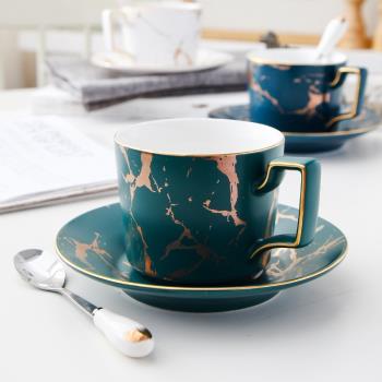 流金創意咖啡杯歐式小奢華高檔下午茶杯子家用簡約陶瓷花茶杯套裝