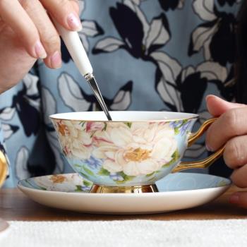 英式下午茶具花茶杯陶瓷咖啡杯碟杯子家用高檔歐式小奢華輕奢骨瓷