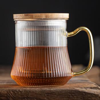 舊望格耐熱玻璃水杯帶蓋三件套茶水分離茶杯男女辦公杯家用杯子