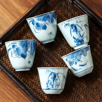 陶瓷匠人手繪中式復古高檔茶杯