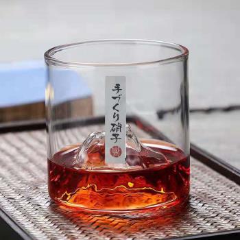 富士山復古圓形家用咖啡日本玻璃