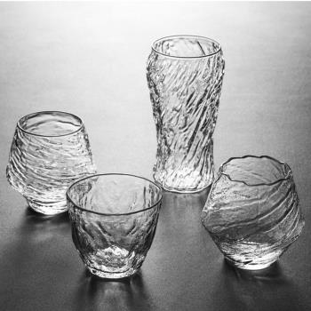耐熱錘紋家用個人日式簡約玻璃杯